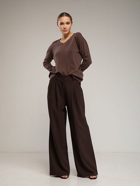 Tantra Sweter w kolorze brązowym rozmiar: onesize. Brązowe swetry klasyczne damskie Tantra, z bawełny, bez kołnierzyka. Za 108.99 zł.