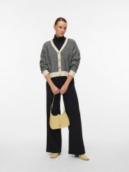 Vero Moda Kardigan w kolorze kremowo-czarnym rozmiar: L. Brązowe kardigany damskie Vero Moda, l, bez wzorów, z materiału. Za 113.99 zł.