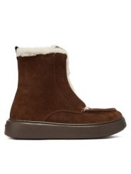 TWINSET Botki 252TGT01C Brązowy. Brązowe botki damskie Twinset, ze skóry, bez obcasa, na płaskiej podeszwie, bez zapięcia. Za 979.99 zł.