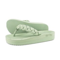 Japonki basenowe damskie Flip Flop Comfy Weave. Zielone klapki damskie Flip Flop, bez wzorów, bez obcasa, bez zapięcia. Za 123.00 zł.