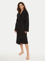 Calvin Klein Underwear Szlafrok Robe 000QS7316E Czarny. Czarne szlafroki damskie Calvin Klein Underwear, bez wzorów, z syntetyku, bez kaptura. Za 499.99 zł.