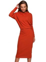 Stylove Sukienka w kolorze pomarańczowym rozmiar: L/XL. Pomarańczowe sukienki damskie Stylove, bez wzorów, bez ramiączek. Za 140.86 zł.