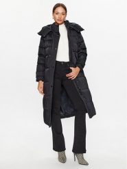 Guess Płaszcz zimowy W3BL41 WFSW2 Czarny Regular Fit. Czarne kurtki damskie Guess, na zimę, l, z aplikacjami, z syntetyku, bez kaptura. Za 969.99 zł.