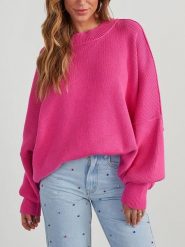 Milan Kiss Sweter w kolorze różowym rozmiar: L. Różowe swetry klasyczne damskie Milan Kiss, l, bez kołnierzyka. Za 166.88 zł.