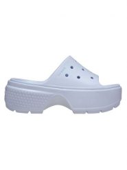 Crocs Klapki "Stomp" w kolorze błękitnym rozmiar: 38/39. Niebieskie klapki damskie Crocs, bez wzorów, z otwartym noskiem, bez obcasa, na platformie, bez zapięcia. Za 223.99 zł.