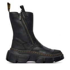 Botki Dr. Martens. Czarne botki damskie Dr Martens, bez obcasa, na płaskiej podeszwie, bez zapięcia. Za 1,039.00 zł.