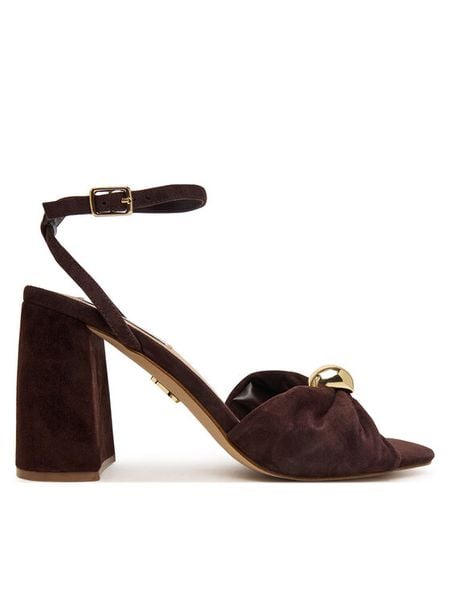 Steve Madden Sandały 11005242 Brązowy ciemny. Brązowe sandały damskie Steve Madden, bez wzorów, ze skóry, bez obcasa, na słupku, bez zapięcia. Za 519.99 zł.