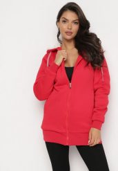 Czerwona Bluza Ocieplana Sztucznym Futerkiem z Kapturem i Kieszeniami Violanda. Czerwone bluzy damskie Born2be, l, bez wzorów, z kapturem. Za 129.99 zł.