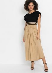 Sukienka z dżerseju. Czarne sukienki damskie bonprix, bez wzorów, z dżerseju, bez ramiączek. Za 139.99 zł.