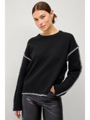 Ellos Sweter "Mia" w kolorze czarnym rozmiar: L. Czarne swetry klasyczne damskie ellos, l, bez kołnierzyka. Za 123.45 zł.