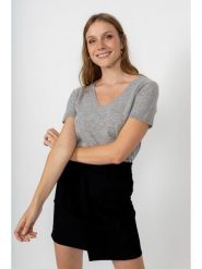 Perfect Cashmere Kaszmirowa koszulka "Efimia" w kolorze szarym rozmiar: L. Szare bluzki damskie Perfect Cashmere, l, bez wzorów, z kaszmiru, bez kołnierzyka, bez ramiączek. Za 268.55 zł.