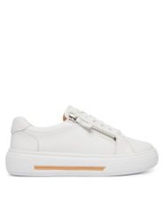 Clarks Sneakersy Hollyrose Zip 26185917 Biały. Białe obuwie sportowe damskie Clarks, ze skóry, bez zapięcia. Za 519.99 zł.