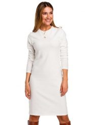 Stylove Sukienka w kolorze kremowym rozmiar: M. Brązowe sukienki damskie Stylove, bez wzorów, bez ramiączek. Za 179.95 zł.
