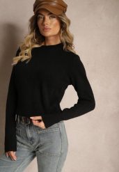 Czarny Klasyczny Sweter Porttina. Czarne swetry klasyczne damskie Renee, m, z jeansu, bez kołnierzyka. Za 84.99 zł.