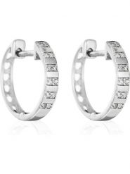 DIAMANTA Złote kolczyki-kreole "Linéa" z diamentami rozmiar: onesize. Szare kolczyki damskie DIAMANTA, z diamentem, złote. Za 1,701.08 zł.