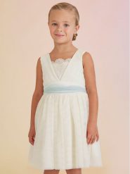 Abel & Lula Sukienka elegancka 5033 Écru. Sukienki dziewczęce Abel & Lula, bez wzorów, z syntetyku, bez ramiączek. Za 449.99 zł.