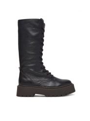 Steve Madden Trzewiki Vroom 11001204 Brązowy ciemny. Brązowe botki damskie Steve Madden, ze skóry, bez obcasa, na płaskiej podeszwie, bez zapięcia. Za 769.99 zł.
