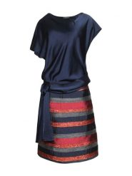 HEXELINE Sukienka w kolorze granatowym ze wzorem rozmiar: 36. Brązowe sukienki damskie HEXELINE, bez wzorów, bez ramiączek. Za 417.70 zł.