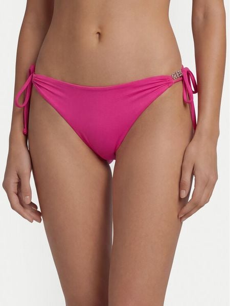 Guess Dół od bikini E6GO18 MC040 Różowy. Czerwone bikini Guess, z aplikacjami, z syntetyku. Za 107.99 zł.