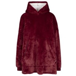 Trespass Cosiness - Obszerna bluza z kapturem At300 Dark Cherry. Czerwone bluzy damskie Trespass, bez wzorów, z polaru, z kapturem. Za 349.99 zł.
