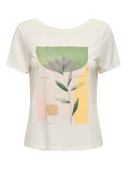 ONLY Koszulka "Free Life" w kolorze kremowym rozmiar: XL. Brązowe bluzki damskie Only, xl, bez wzorów, bez kołnierzyka, bez ramiączek. Za 87.81 zł.