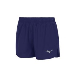 Szorty damskie Mizuno MZNRB Split. Niebieskie spodenki sportowe damskie Mizuno, m, bez wzorów, z materiału, do biegania. Za 164.00 zł.
