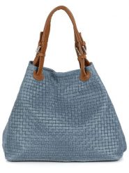 Lucca Baldi Skórzana torebka w kolorze błękitno-jasnobrązowym - 45 x 37 x 15 cm rozmiar: onesize. Brązowe torebki klasyczne damskie Lucca Baldi, z materiału, przez ramię, bez dodatków. Za 304.99 zł.