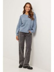 Soft Cashmere Sweter w kolorze szaroniebieskim rozmiar: 34/36. Niebieskie swetry klasyczne damskie Soft Cashmere, bez kołnierzyka. Za 152.99 zł.