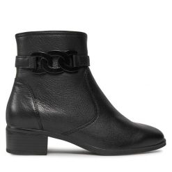 Botki Ara. Czarne botki damskie Ara, bez obcasa, na słupku, bez zapięcia. Za 579.99 zł.
