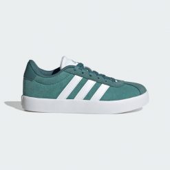 Buty VL Court 3.0. Białe obuwie sportowe damskie Adidas, z materiału, bez zapięcia, trekkingowe. W wyprzedaży za 109.50 zł.
