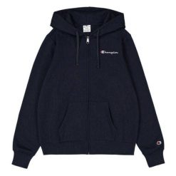 Bluza Damska Z Pełnym Zamkiem Błyskawicznym Z Markowym Rękawem. Niebieskie bluzy damskie Champion, bez wzorów, bez kaptura. Za 333.99 zł.
