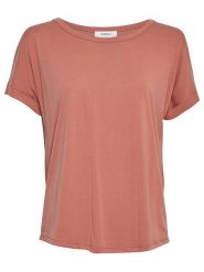 MOSS COPENHAGEN Koszulka "Fenya" w kolorze ceglanym rozmiar: XS/S. Czerwone bluzki damskie Moss Copenhagen, s, bez wzorów, bez kołnierzyka, bez ramiączek. Za 74.63 zł.