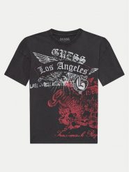 Guess T-Shirt L4YI53K 8HM4 Czarny Regular Fit. Czarne t-shirty i koszulki chłopięce Guess, z aplikacjami, z bawełny, bez kołnierzyka, bez ramiączek. Za 79.99 zł.