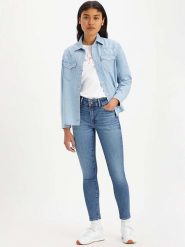 Levi's Dżinsy "711" - Skinny fit - w kolorze niebieskim rozmiar: W24/30. Niebieskie jeansy damskie Levi's. Za 162.49 zł.