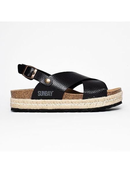 Sunbay Sandały "Avalon" w kolorze czarnym rozmiar: 38. Czarne sandały damskie Sunbay, bez wzorów, z otwartym noskiem, bez obcasa, na platformie, bez zapięcia. Za 164.95 zł.