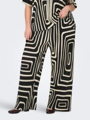 ONLY Carmakoma Spodnie "Ravenna" w kolorze czarno-kremowym rozmiar: 40/42/L32. Brązowe spodnie materiałowe damskie Only Carmakoma, bez wzorów, z materiału. Za 104.99 zł.