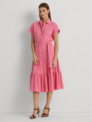 Lauren Ralph Lauren Sukienka koszulowa 200903086001 Różowy Regular Fit. Czerwone sukienki damskie Lauren Ralph Lauren, bez wzorów, z bawełny, bez ramiączek. Za 979.99 zł.