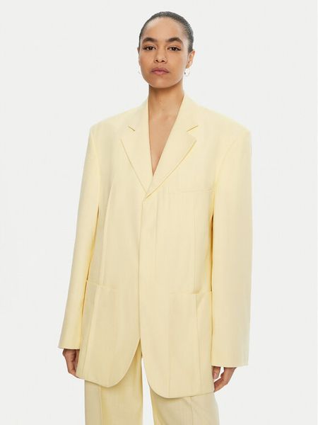 JACQUEMUS Marynarka 22E213JA101 Żółty Regular Fit. Żółte marynarki i żakiety damskie JACQUEMUS, bez wzorów, z wiskozy. Za 2,999.99 zł.