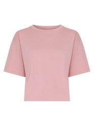 MOSS COPENHAGEN Koszulka w kolorze jasnoróżowym rozmiar: XS/S. Różowe bluzki damskie Moss Copenhagen, s, bez wzorów, z bawełny, bez kołnierzyka, bez ramiączek. Za 109.95 zł.