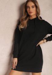 Czarna Bluza Długa z Kapturem Posetrius. Czarne bluzy damskie Renee, m, bez wzorów, z jeansu, z kapturem. Za 69.99 zł.