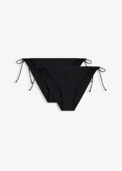 Figi bikini z zestawie 2 sztuk (2 szt.). Czarne bikini bonprix, bez wzorów. Za 72.99 zł.