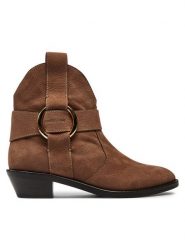 See By Chloé Kowbojki New Ring SB43000A Brązowy. Brązowe botki damskie See By Chloé, ze skóry, bez obcasa, na słupku, bez zapięcia. Za 2,609.00 zł.