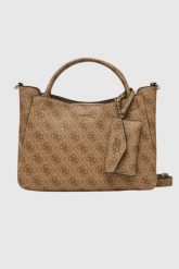 GUESS Beżowa torebka damska Brenton. Brązowe torebki klasyczne damskie Guess, ze skóry ekologicznej, duże, bez dodatków. W wyprzedaży za 489.99 zł.