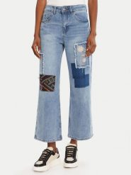 Desigual Jeansy Patches 25WWDD20 Niebieski Wide Leg. Niebieskie jeansy damskie Desigual. Za 419.99 zł.