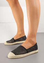 Czarne Siateczkowe Espadryle Ozdobione Plecionką Telovianna. Czarne espadryle damskie Born2be, bez wzorów, z jeansu, bez obcasa. Za 79.99 zł.