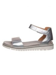Ara Shoes Skórzane sandały w kolorze srebrnym rozmiar: 36. Szare sandały damskie Ara Shoes, bez wzorów, z otwartym noskiem, bez obcasa, bez zapięcia. Za 183.03 zł.