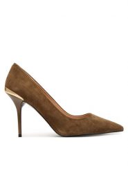 LOVE MOSCHINO Szpilki JA10459G1PJA0218 Czarny. Czarne szpilki damskie Love Moschino, bez wzorów, ze skóry, bez obcasa, na szpilce, bez zapięcia. Za 949.99 zł.