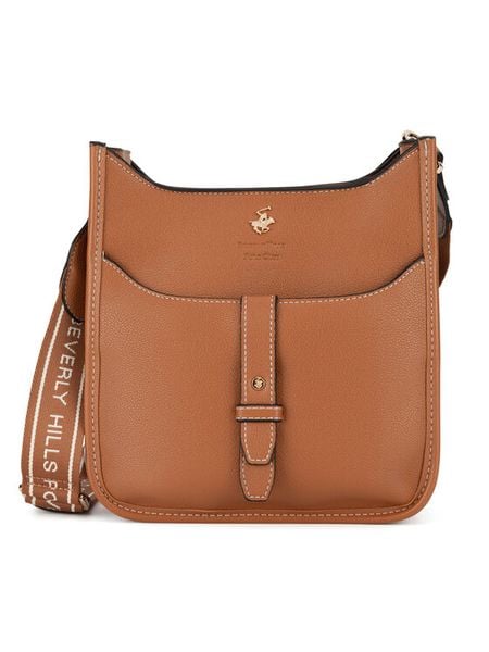 Beverly Hills Polo Club Torebka BHPC-C-016-07 Brązowy. Brązowe listonoszki damskie Beverly Hills Polo Club, bez wzorów, bez dodatków. Za 179.99 zł.