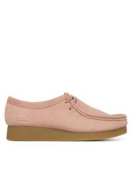 Clarks Półbuty WallabeeEVOSh 26186342 Różowy. Czerwone półbuty damskie Clarks, bez wzorów, ze skóry, bez obcasa, na płaskiej podeszwie, bez zapięcia. Za 429.99 zł.