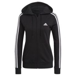 Bluza z Kapturem I Suwakiem Na Całej Długości Essentials 3-Stripes Rozmiar S Cz…. Białe bluzy damskie Adidas, s, bez wzorów, z bawełny, z kapturem. Za 305.30 zł.